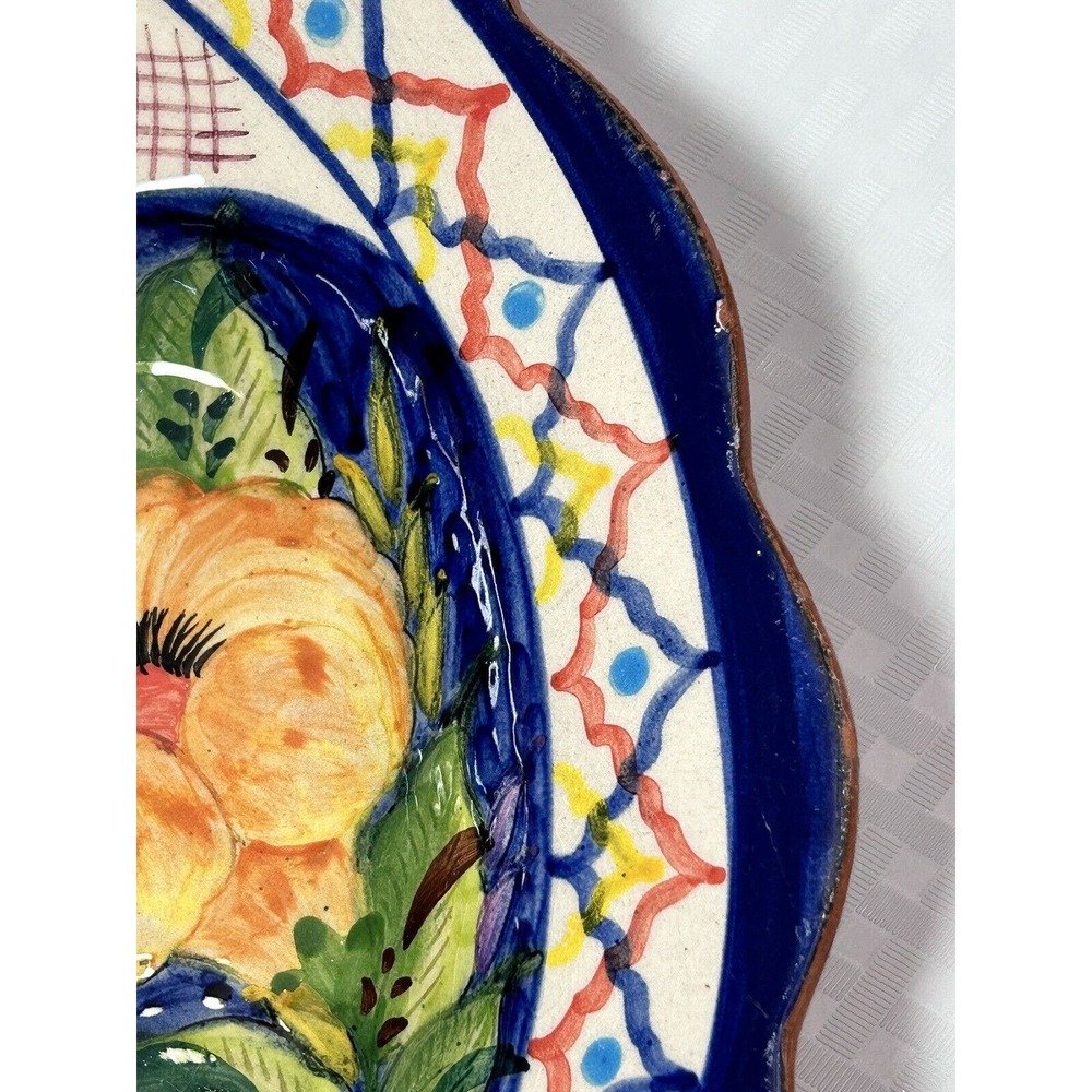 Vintage Floral Hand Painted Divided Serving Pottery‎ Tray Made in Portugal - Picture 11 of 13